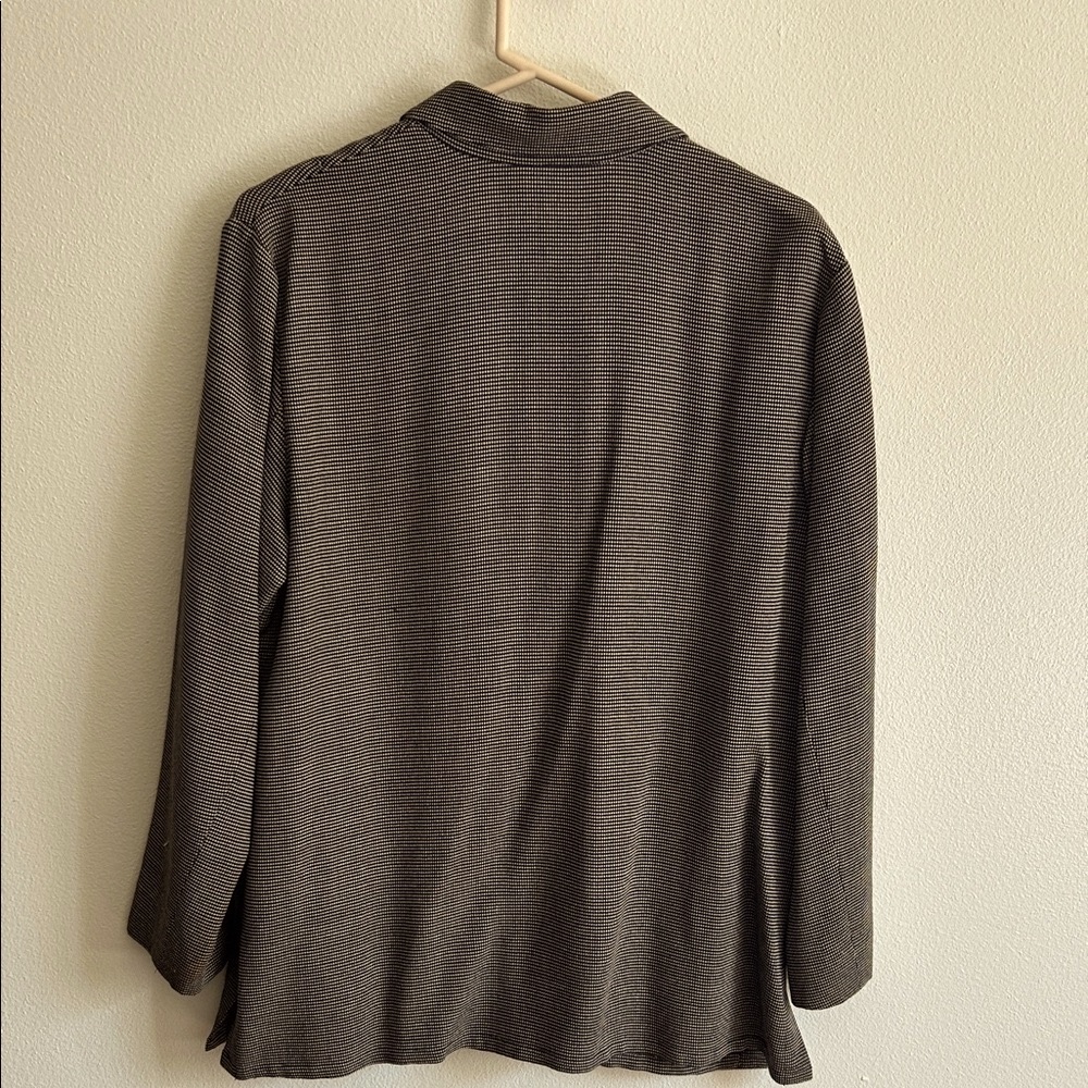 Super Sharp Black/Cream Textured Pattern Rayon/Wo… - image 5